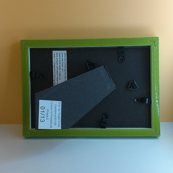 Ao Dai Girl, 4x6 Art print within a new green wood Frame - Picture 5 of 5